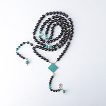 Load image into Gallery viewer, 99 Yusr with Malachite Stones and Silver Rosary - RHCS013
