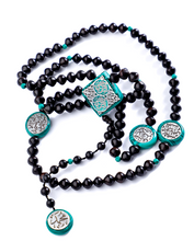 Load image into Gallery viewer, 100 Black Ebony with Malacite and silver - RHWS048
