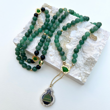 سبحة 100 حباية جاد طبيعى مطعم بأحجار اليسر الطبيعى