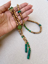 Load image into Gallery viewer, Olive rosary with green jade and yellow agate stones
