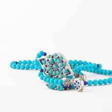 Load image into Gallery viewer, 99 Beads Fayrouz with lapis and silver Rosary - RHCS065
