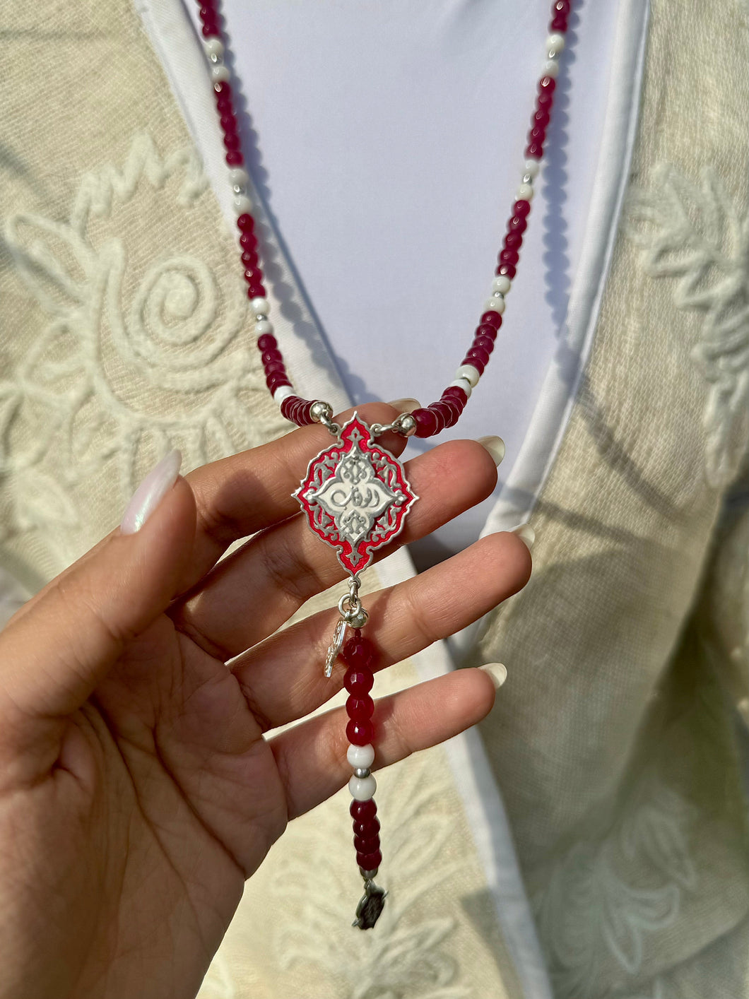 سبحه 100 روبي فاسيت - صدف - فضه
